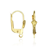 בסיס עגיל מנוף אחורי מזהב 14 קראט בעיצוב מניפה ברכת זהב