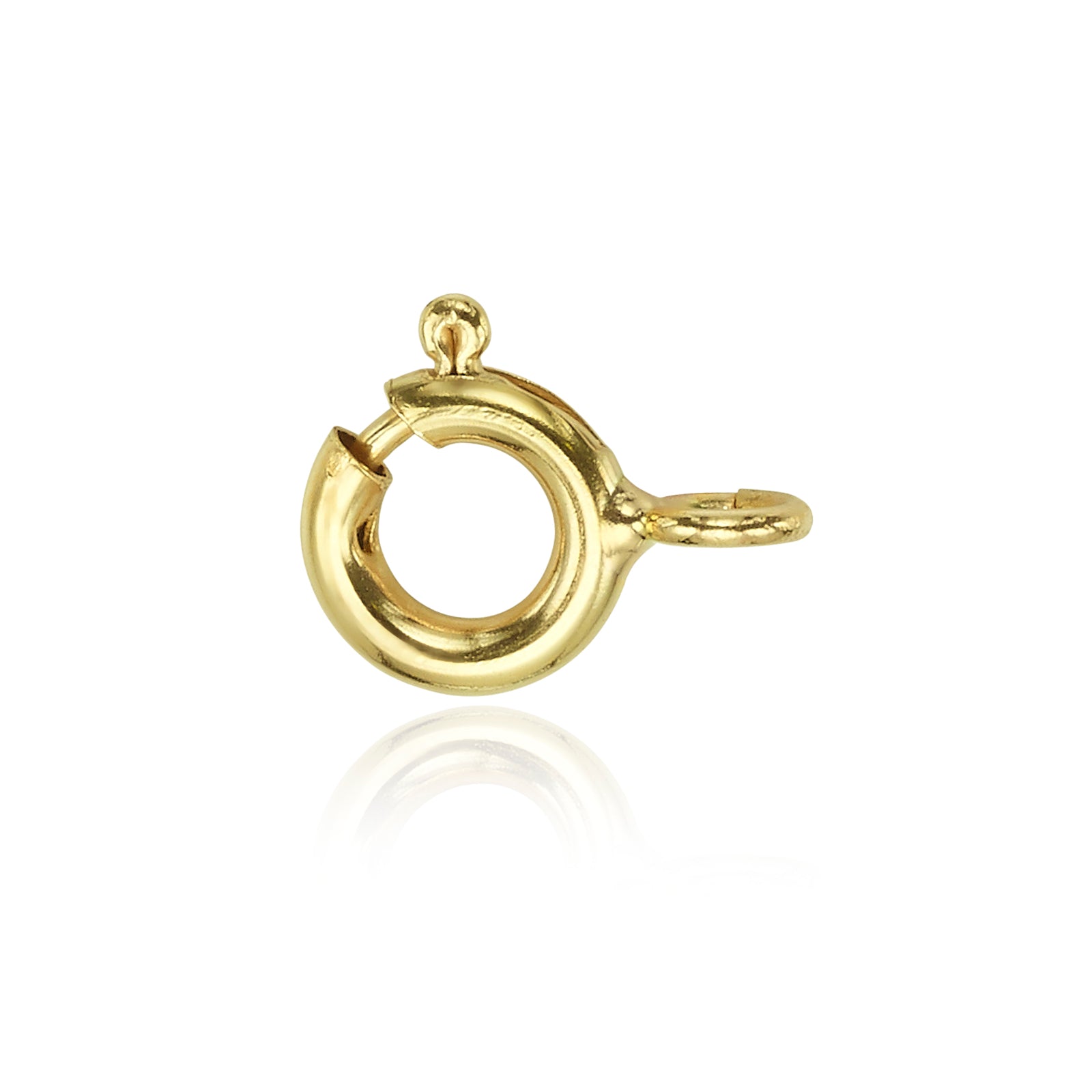 סוגר ספרינג קלאסי מזהב צהוב 14 קראט, גימור מבריק ומנגנון סגירה בטיחותי מבית ברכת זהב