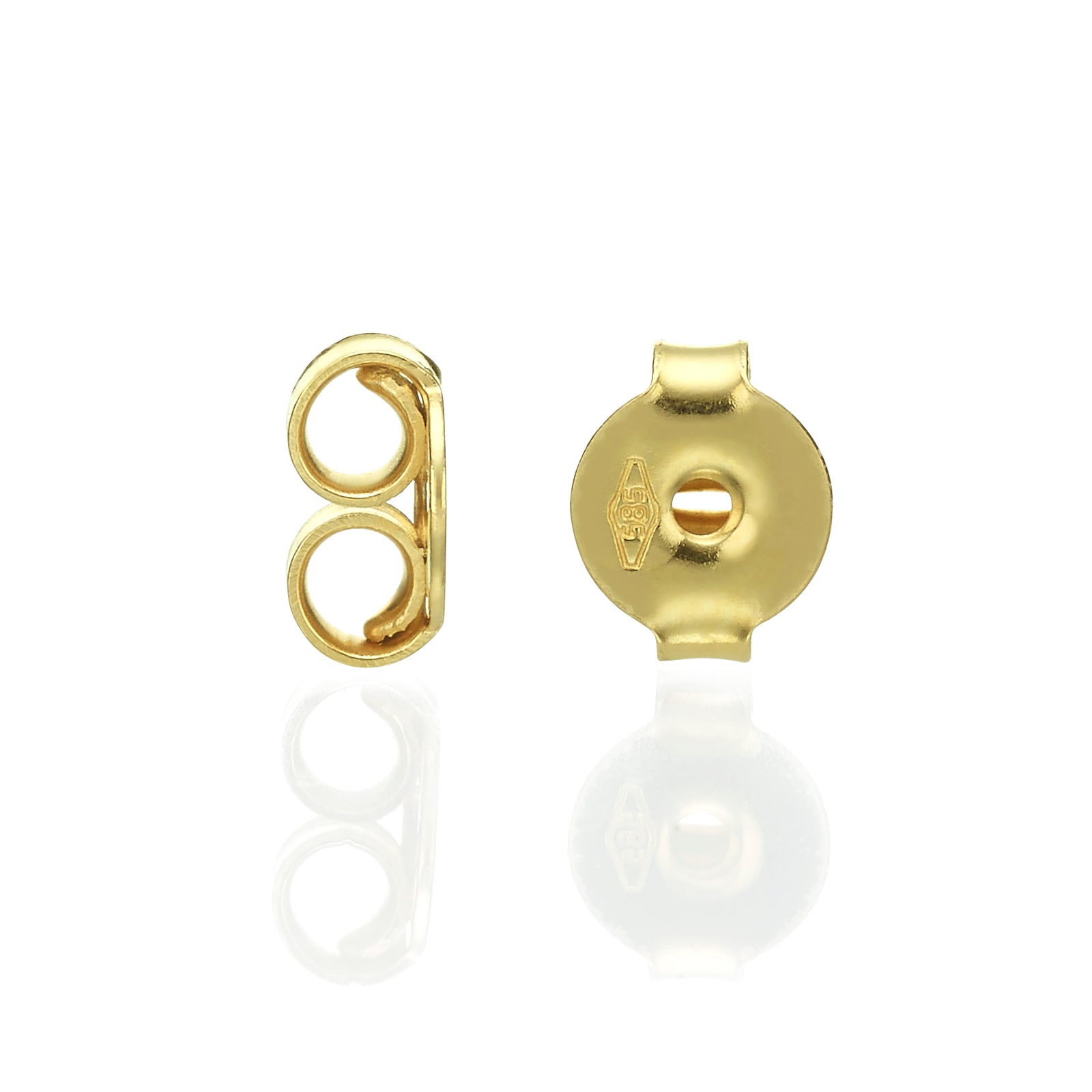 סוגר פרפר לחיצה מזהב צהוב 14 קראט גודל 2 של ברכת זהב, סגירה בטיחותית לעגילים