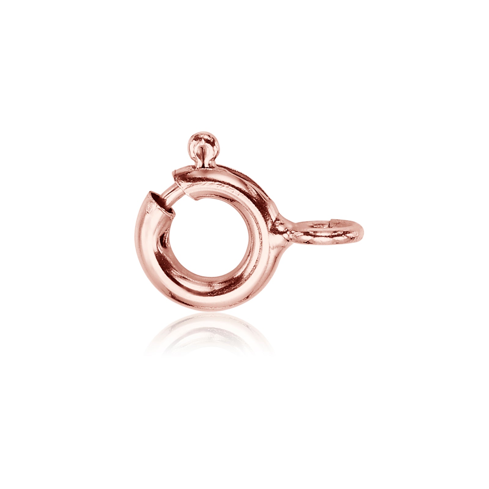 סוגר ספרינג קלאסי מזהב אדום 14 קראט, גימור מבריק ומנגנון סגירה בטיחותי מבית ברכת זהב