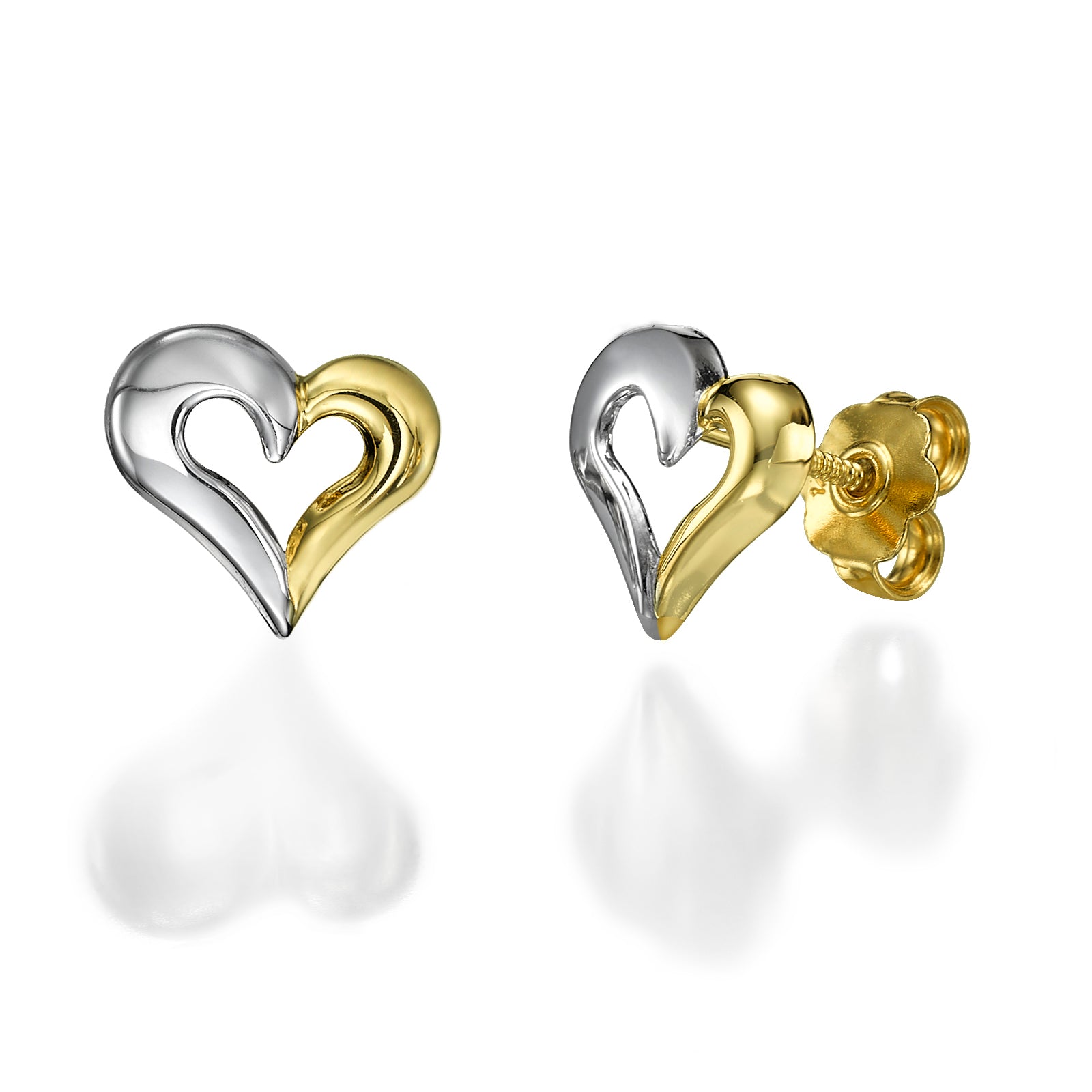 עגיל ילדות צמוד לב מאוחד