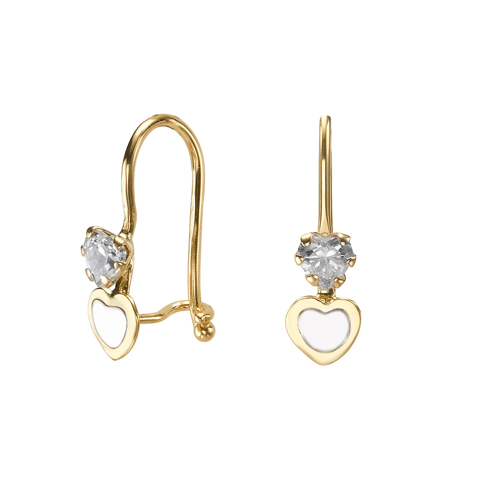 עגיל ילדות תלוי לב טריפל