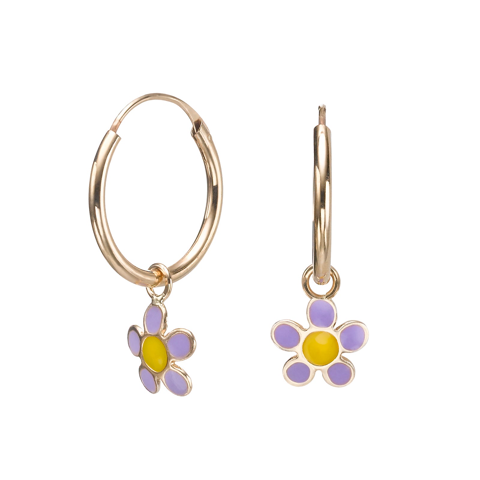 עגיל ילדות תלוי פרח סלינה סגול