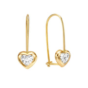 עגיל ילדות תלוי לב נוצץ