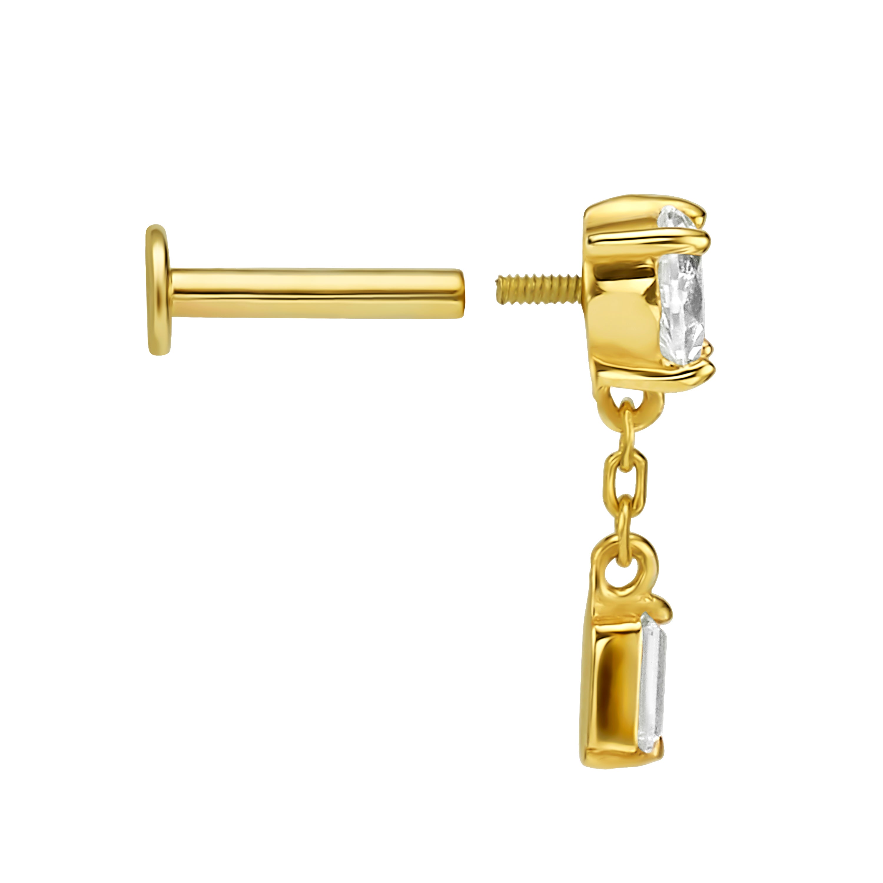 פירסינג טיפה עם שרשרת