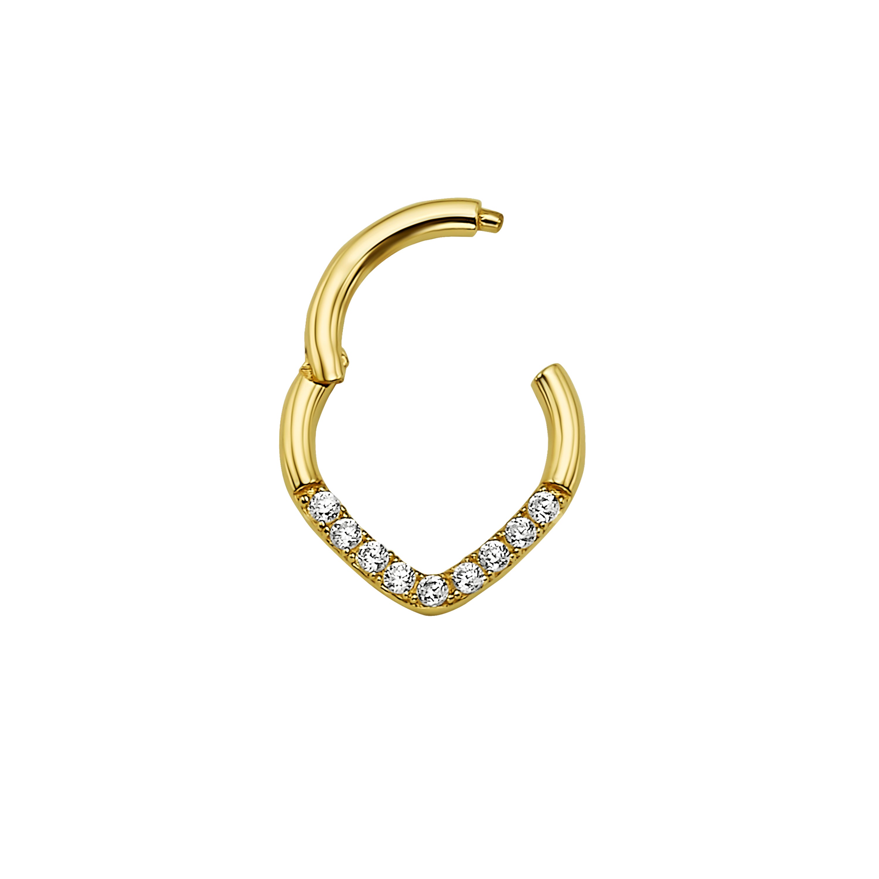 פירסינג חישוק מחודד עם זירקונים