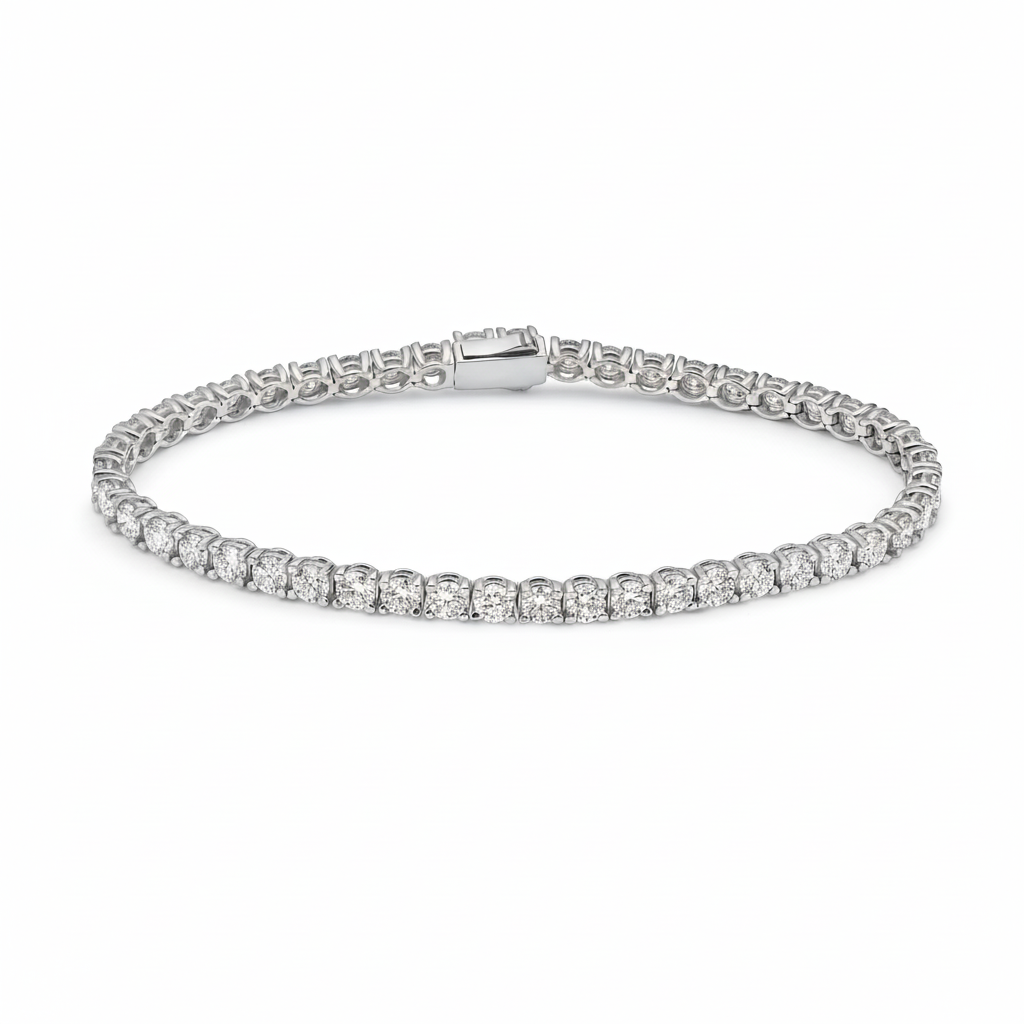 צמיד טניס משובץ יהלומי מעבדה - עגולים